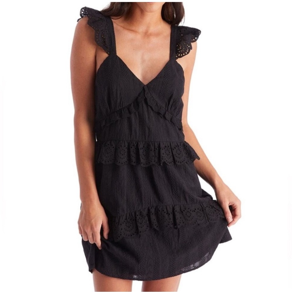 Black Ruffled Sleeveless Dress